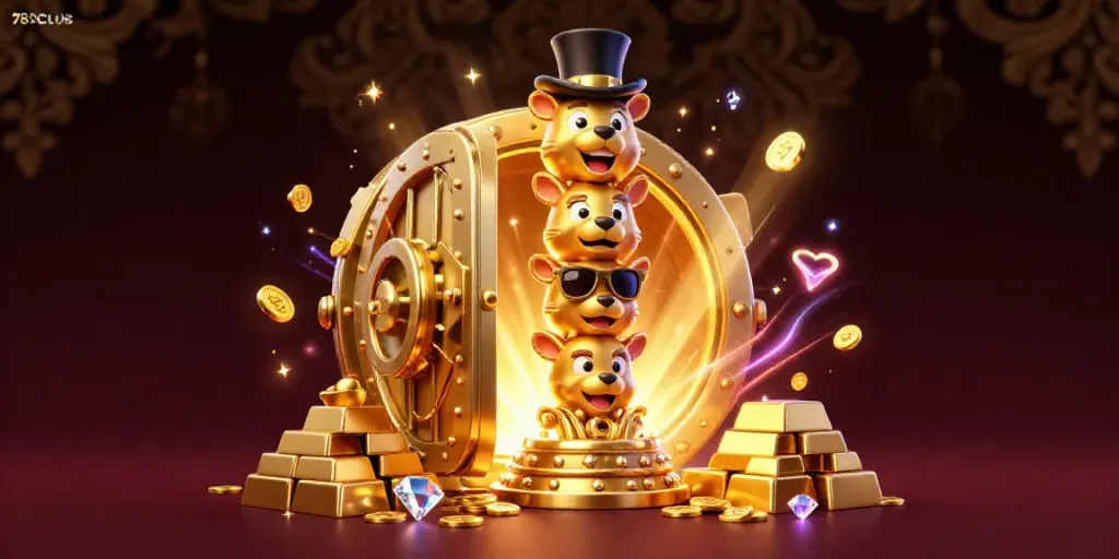 Join the excitement at 789CLUB with vibrant illustrations of gaming fun and treasures.