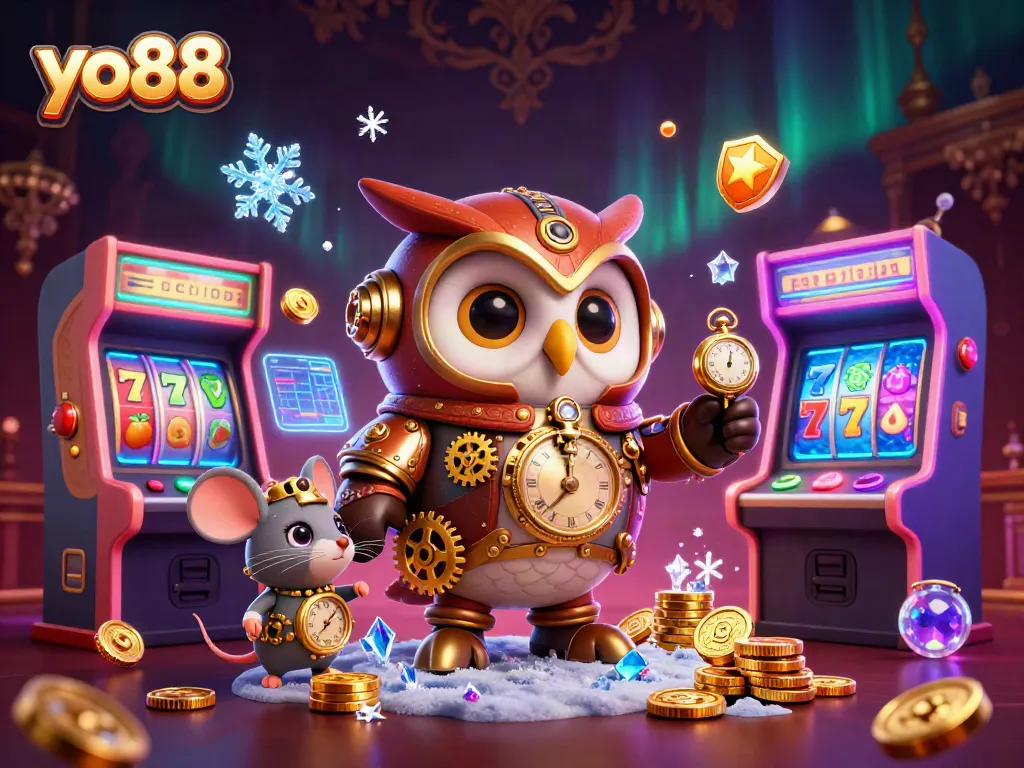 Experience the thrill of gaming at yo88 with vibrant 3D casino illustrations featuring dynamic characters and elements.