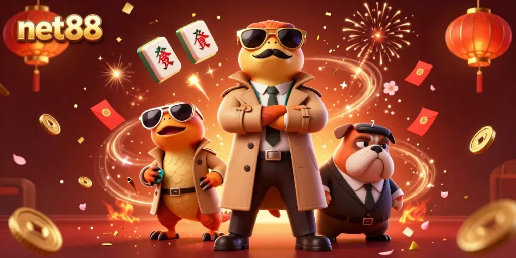 Experience thrilling gameplay at net88 with vibrant casino elements and playful characters.