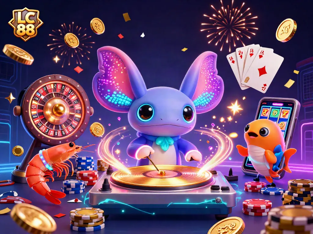 Experience thrilling gaming with LC 88 in a vibrant digital casino celebrating big wins!