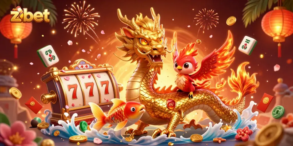 Experience exciting gameplay at zbet with a fierce dragon, glowing coins, and stunning details.