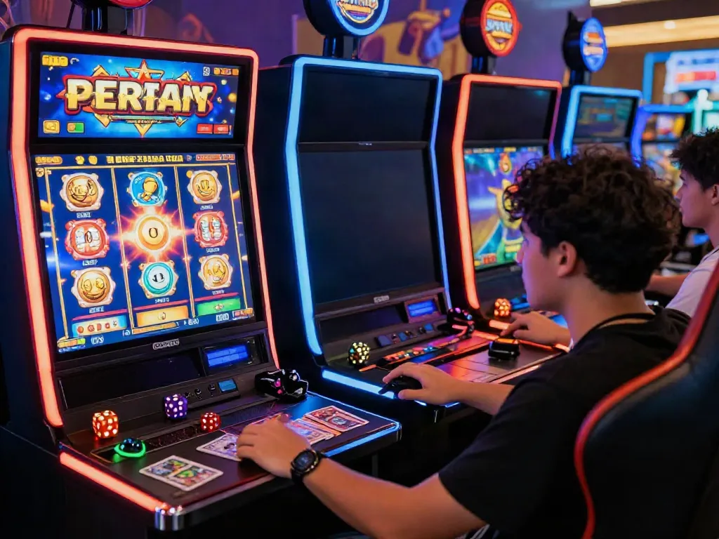 Exciting gaming scene highlighting a player engaged in a situs gacor experience with dynamic visuals.