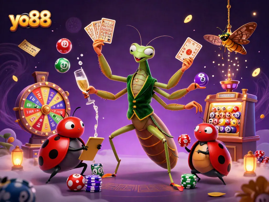 Experience the excitement of yo88 with a vibrant 3D casino scene featuring unique characters and dynamic games.