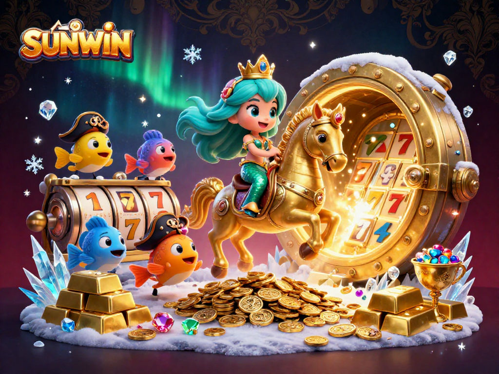 SUNWIN offers thrilling gaming action with vibrant characters in a rich casino atmosphere.