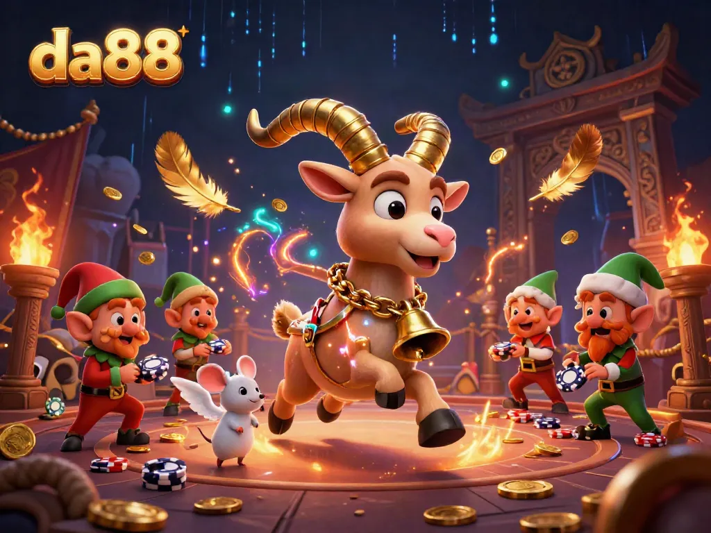Experience thrilling games and exciting wins at da88's festive casino atmosphere featuring festive characters.
